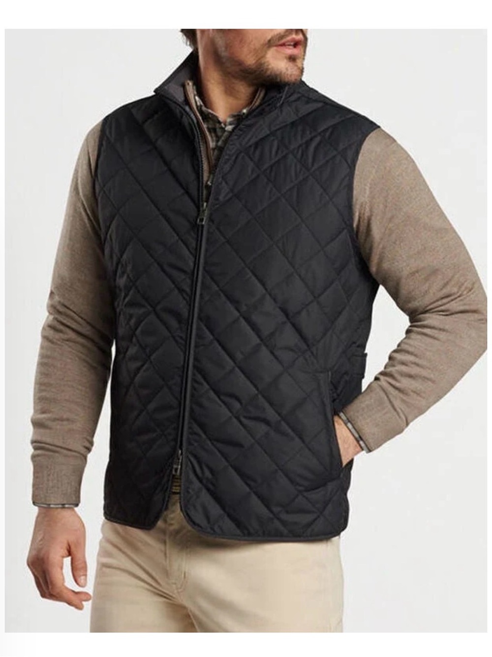 Peter Millar Essex Vest Black Quilted Black Vest Lightweight Layering Size XXL - Picture 1 of 13